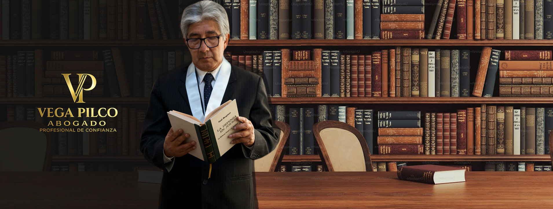 Vega Pilco Abogado en una biblioteca jurídica